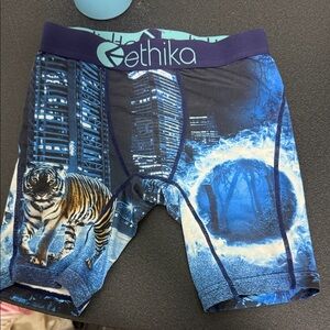 Ethika Blue and Teal Tiger City Graphic Boxer Briefs